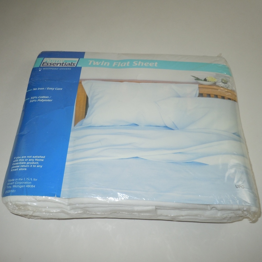 Home Essentials Twin Flat Sheet NEW White Bed